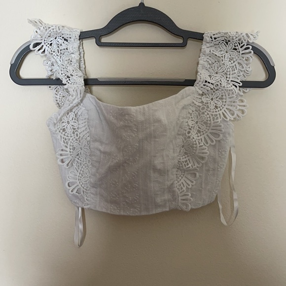 here comes the sun Tops - Here comes the sun white ruffle crop top